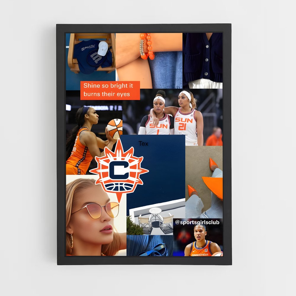 Poster Soleil de Connecticut – affiche Basketball (vue 2)